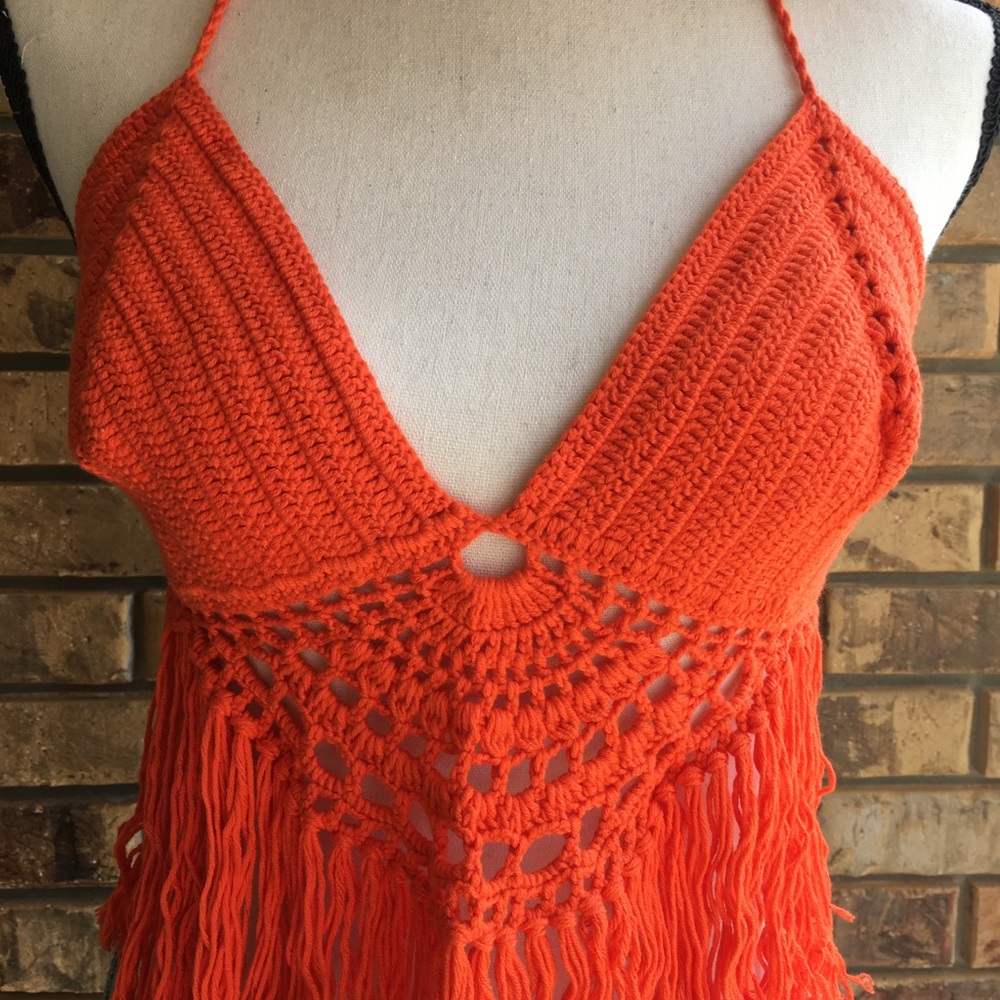 Crochet Hand Knitten Top - Picture 3 of 4